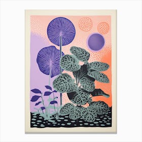 Colourful Botanical Risograph Style 39 Canvas Print