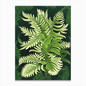 Japanese Painted Fern 2 Vintage Botanical Poster Canvas Print