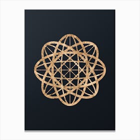 Abstract Geometric Gold Glyph on Dark Teal n.0362 Canvas Print