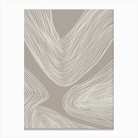 Abstract Brown Wavy Lines Canvas Print