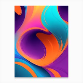 Abstract Colorful Waves Vertical Composition 10 Canvas Print