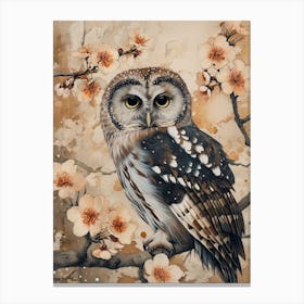 Boreal Owl Japanese Painting 1 Canvas Print