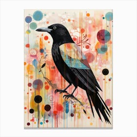 Bird Painting Collage Raven 3 Canvas Print