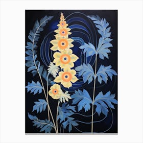 Delphinium 1 Hilma Af Klint Inspired Flower Illustration Canvas Print