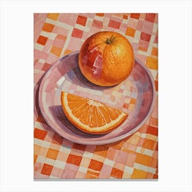 Orange On Plate Canvas Print