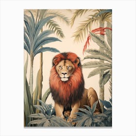 Lion 2 Tropical Animal Portrait Canvas Print