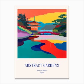 Colourful Gardens Ninna Ji Temple Japan 2 Blue Poster Canvas Print