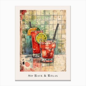 Sip Back & Relax Poster 3 Canvas Print