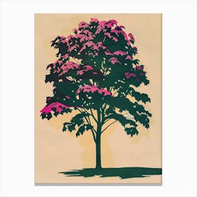 Beech Tree Colourful Illustration 1 1 Canvas Print