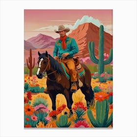 Cowboy In The Desert 7 Canvas Print