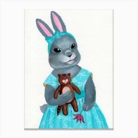 Hase Aquarell Auf Papier 1 Canvas Print