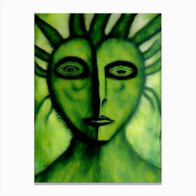 Green Man Symbol Abstract Painting Canvas Print
