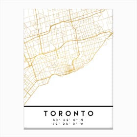 Toronto Canada City Street Map Canvas Print