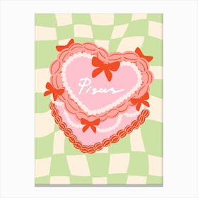 Pisces Coquette Cake Canvas Print