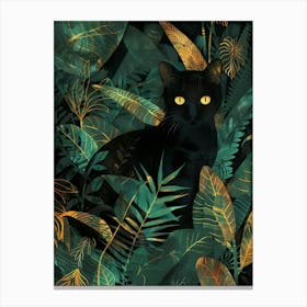 Black Cat In The Jungle 4 Canvas Print