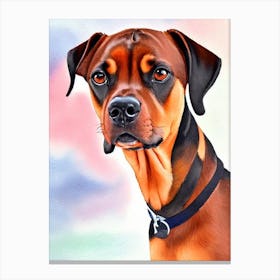 German Pinscher 2 Watercolour dog Canvas Print