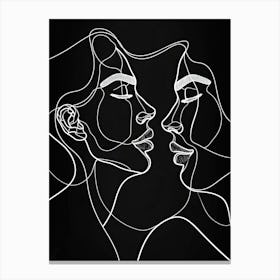 Minimalist Portraits Women Black And White 8 Canvas Print