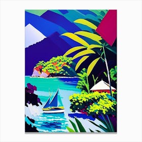Ilha Grande Brazil Colourful Painting Tropical Destination Canvas Print