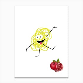 Pomegranate.A work of art. Children's rooms. Nursery. A simple, expressive and educational artistic style. Canvas Print