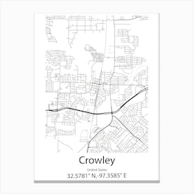 Crowley,United States Minimalist Map Canvas Print