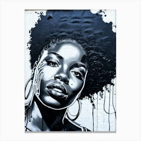 Graffiti Mural Of Beautiful Black Woman 105 Canvas Print