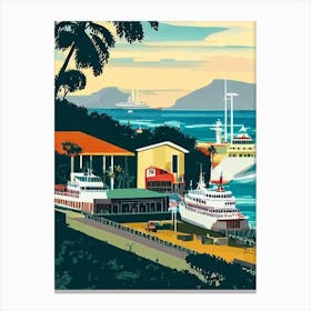 Port Of Durban South Africa Vintage Poster harbour Canvas Print