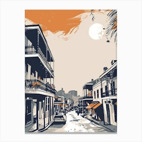 Bourbon Street Retro Lithograph 3 Canvas Print