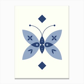 Geometric Butterfly in Grey Canvas Print