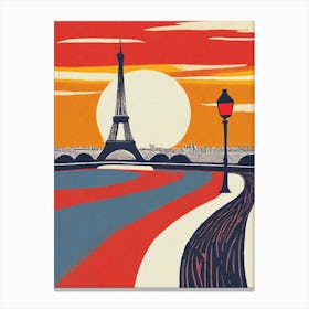 Sunset Over Paris Canvas Print