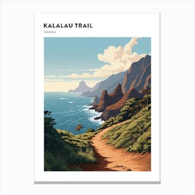 Kalalau Trail Hawaii 1 Hiking Trail Landscape Poster Canvas Print