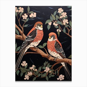Art Nouveau Birds Poster American Kestrel 1 Canvas Print