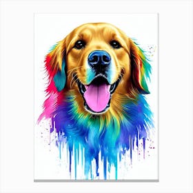 Golden Retriever Rainbow Oil Painting dog Canvas Print