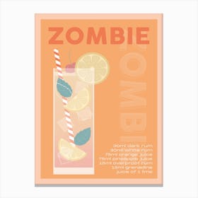 Orange Zombie Cocktail Canvas Print