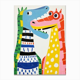 Colourful Kids Animal Art Crocodile Canvas Print