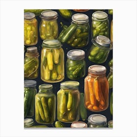Pickles In Jars 1 Canvas Print