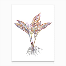 Stained Glass Lily of the Valley Mosaic Botanical Illustration on White n.0111 Canvas Print