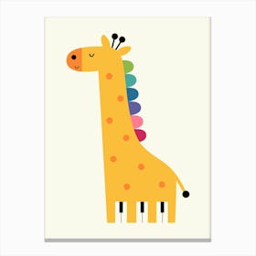 Giraffe Piano Canvas Print