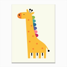 Giraffe Piano Canvas Print