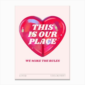 Valentines Taylor Lover Heart Inspired Print Canvas Print