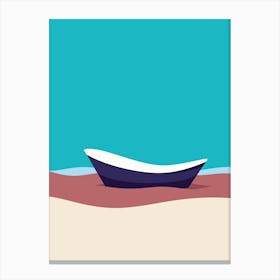 Boat On The Beach Vector Illustration Canvas Print