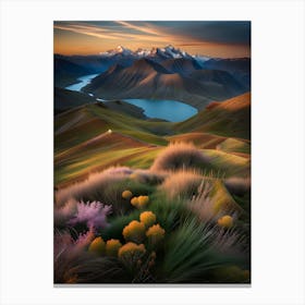 Sunset In New Zealand Canvas Print