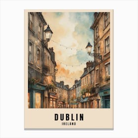 Dublin City Ireland Travel Poster (15) Canvas Print