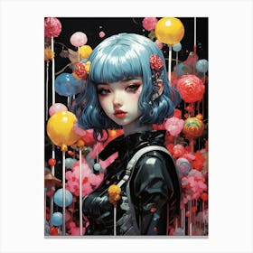 Cyberpunk Lollipop Girl Canvas Print
