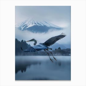 Blue Heron In Flight Canvas Print