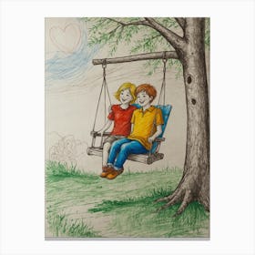 Swinging Couple Canvas Print