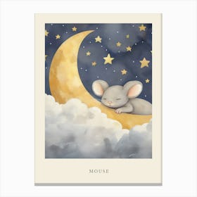 Sleeping Baby Mouse 1 Nursery Poster Canvas Print