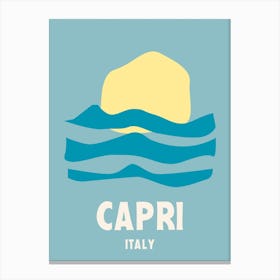 Capri, Italy, Graphic Style Poster 3 Canvas Print