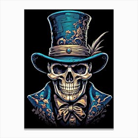 Skull With Hat Canvas Print