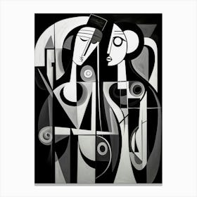 Unity Abstract Black And White 4 Canvas Print