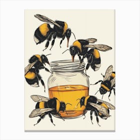 Bumblebee Storybook Illustration 17 Canvas Print